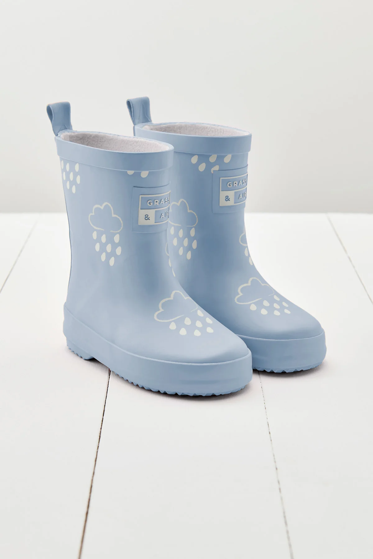 Stivali da pioggia color rivelatore azzurro per bambini piccoli
