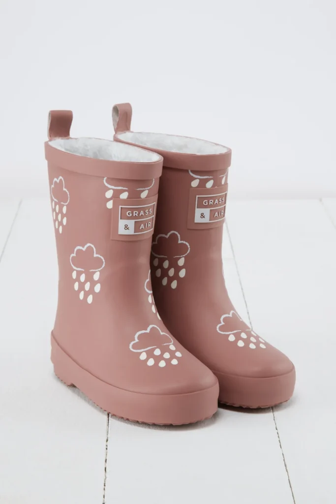 Stivali di gomma invernali per bambini che cambiano colore rosa
